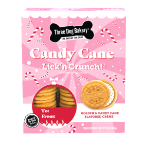 Three Dog Bakery Candy Cane Lick'n Crunch! Dog Treats