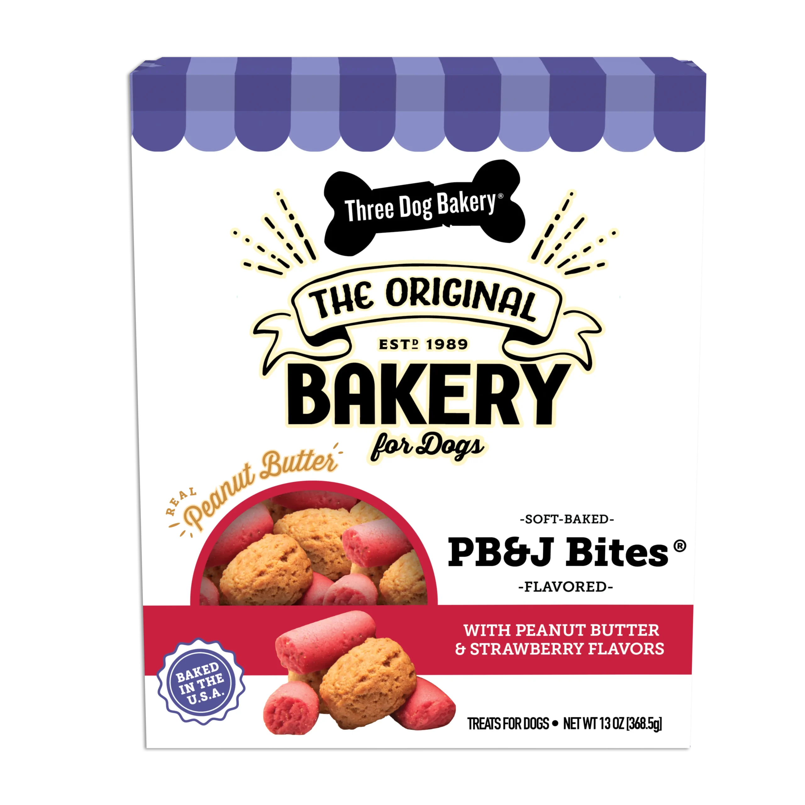 ●LOTONE & J-DOG PB&J Bites®, 13oz - Three Dog Bakery