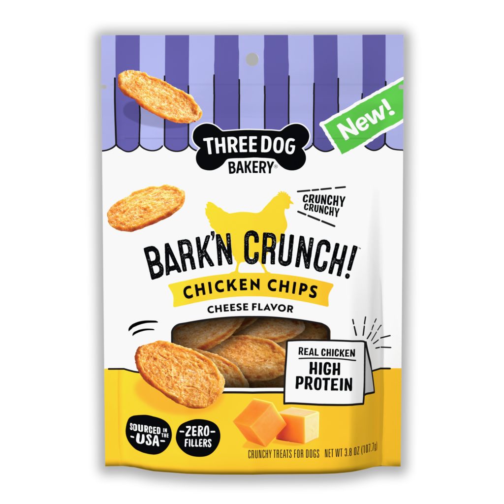 Bark'n Crunch! Chicken & Cheese Chips, 3.8oz - Three Dog Bakery