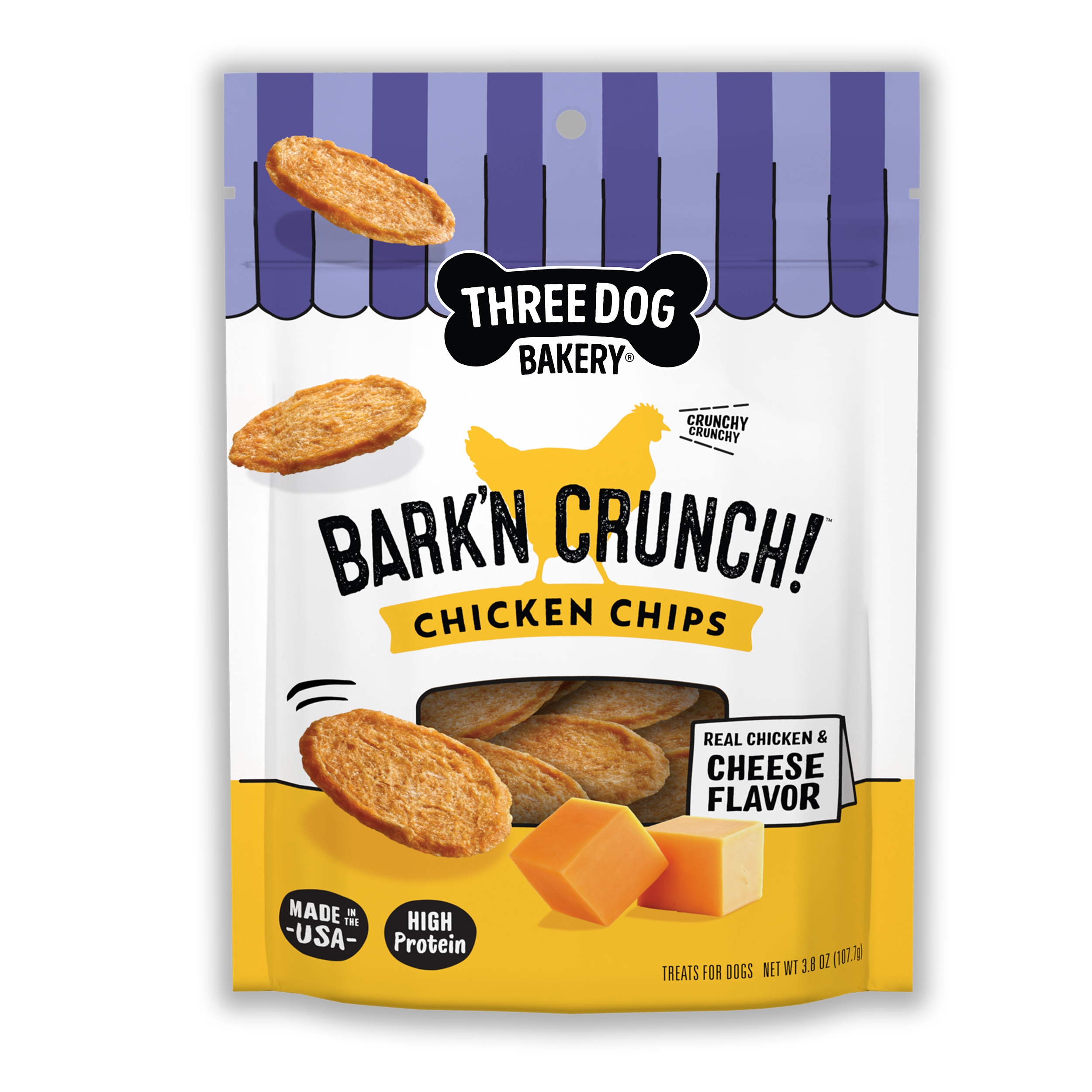 Bark’n Crunch! Chicken Chips, Chicken & Cheese Flavor, 3.8oz