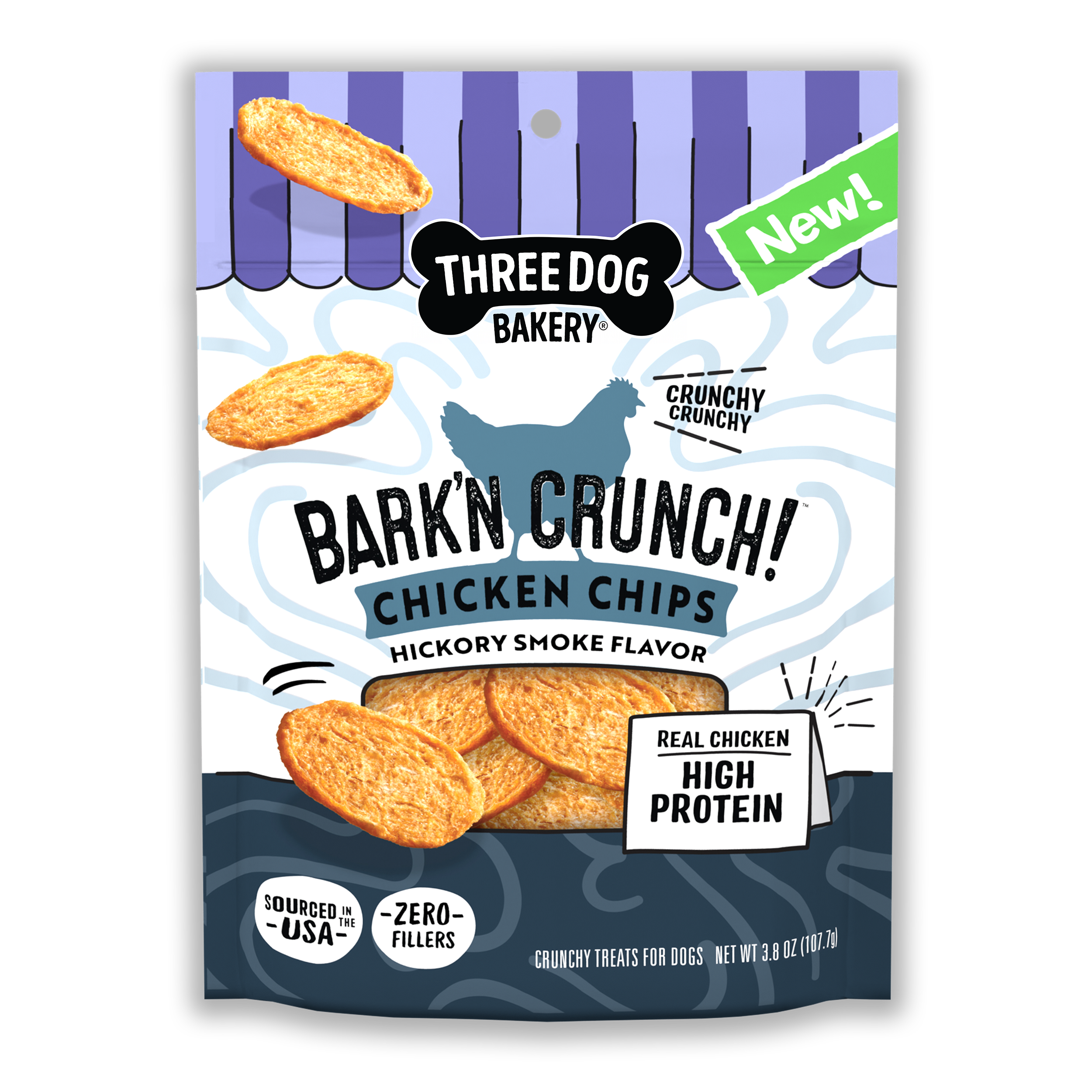 Bark’n Crunch!® Hickory Smoke Flavor Chicken Chips 3.8oz